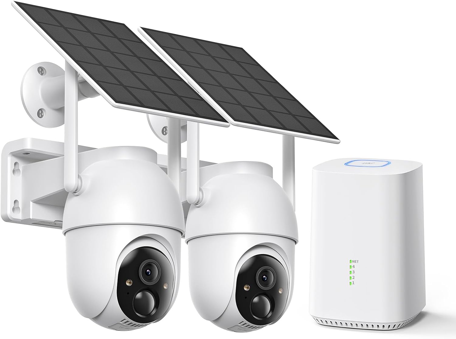 Home Security No Monthly Fee - Wireless Outdoor Solar-Powered Security Camera 4MP,