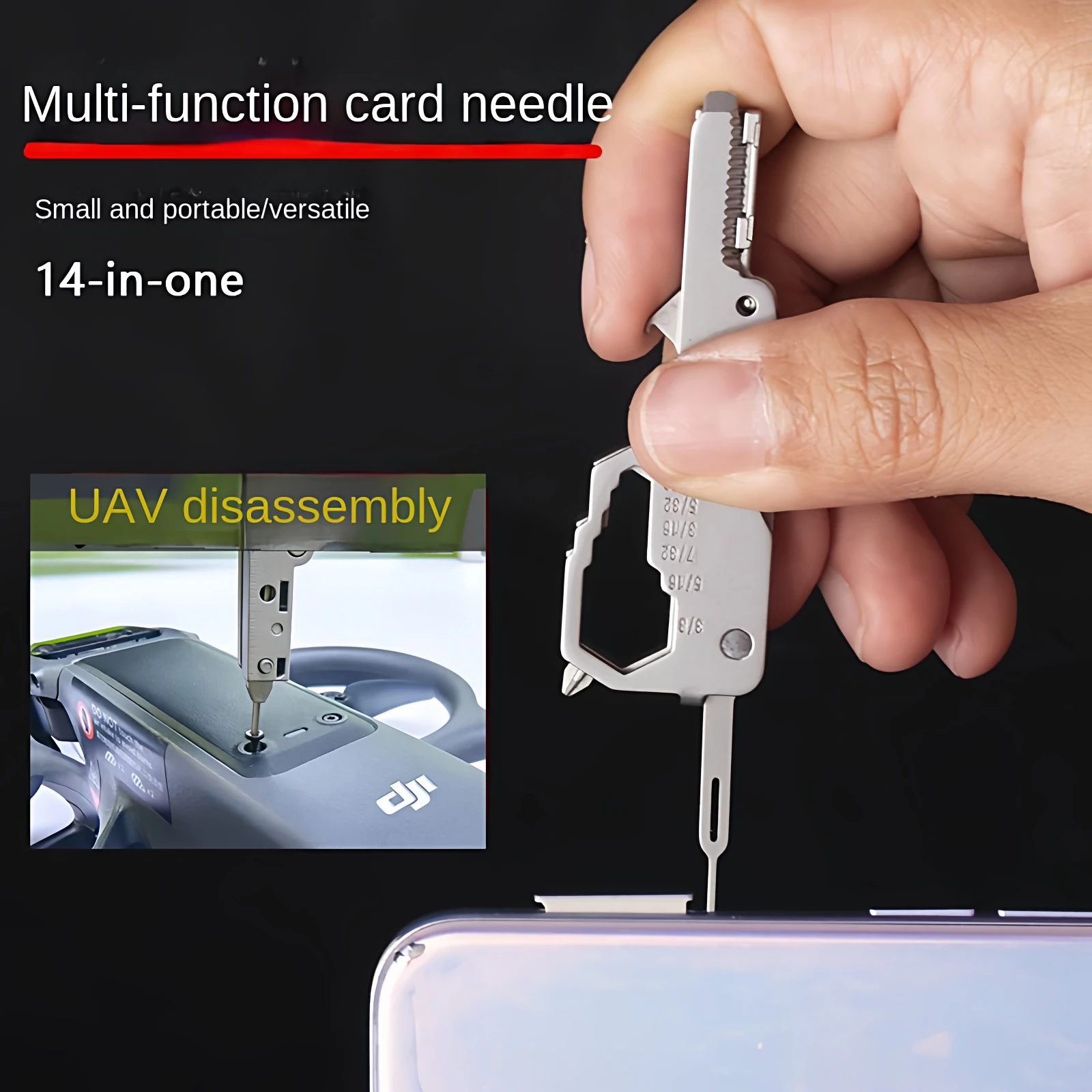 Drone Security Home - Mini Multifunctional Keychain Tool Card Stainless