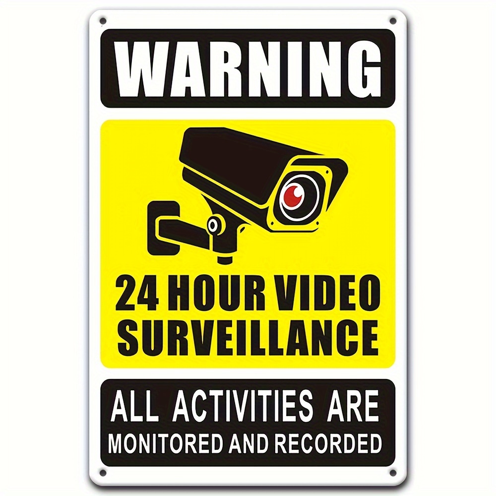 Home Security With Cameras - 24/7 Video Surveillance Warning Sign -