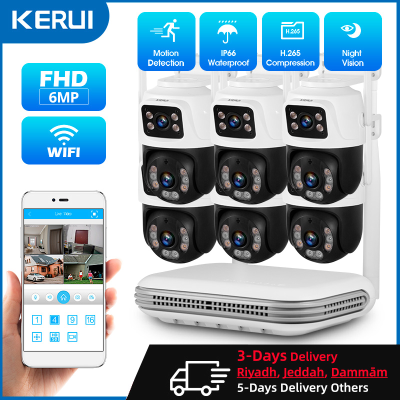 Home Security Packages - KERUI Waterproof 6MP HD Wireless Dual