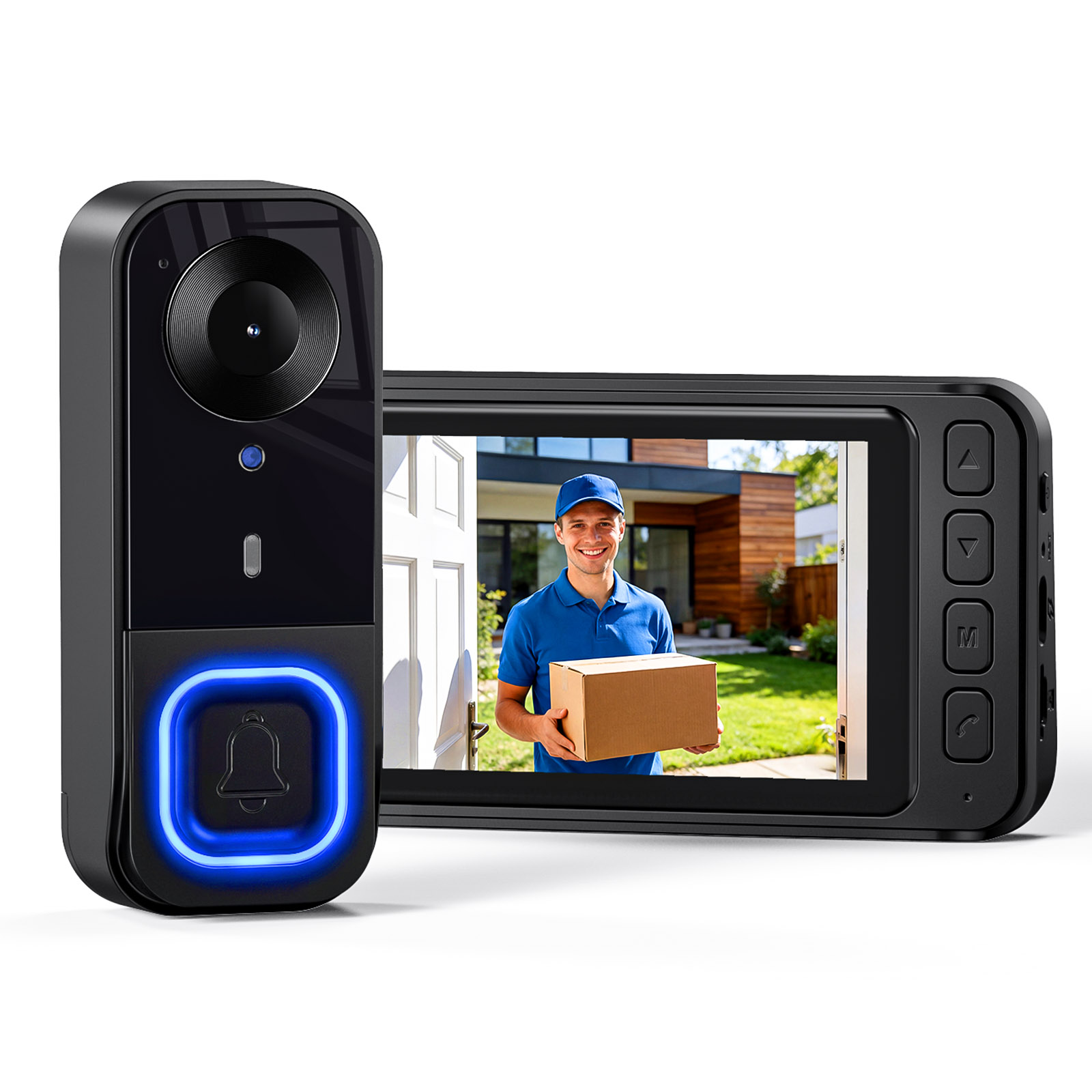 Home Security No Monthly Fee - Video Doorbell HD Camera Night Vision