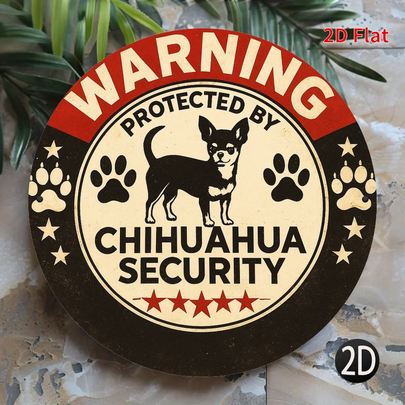 Home Security Bars - Warning Protected By Chihuahua Security Tin