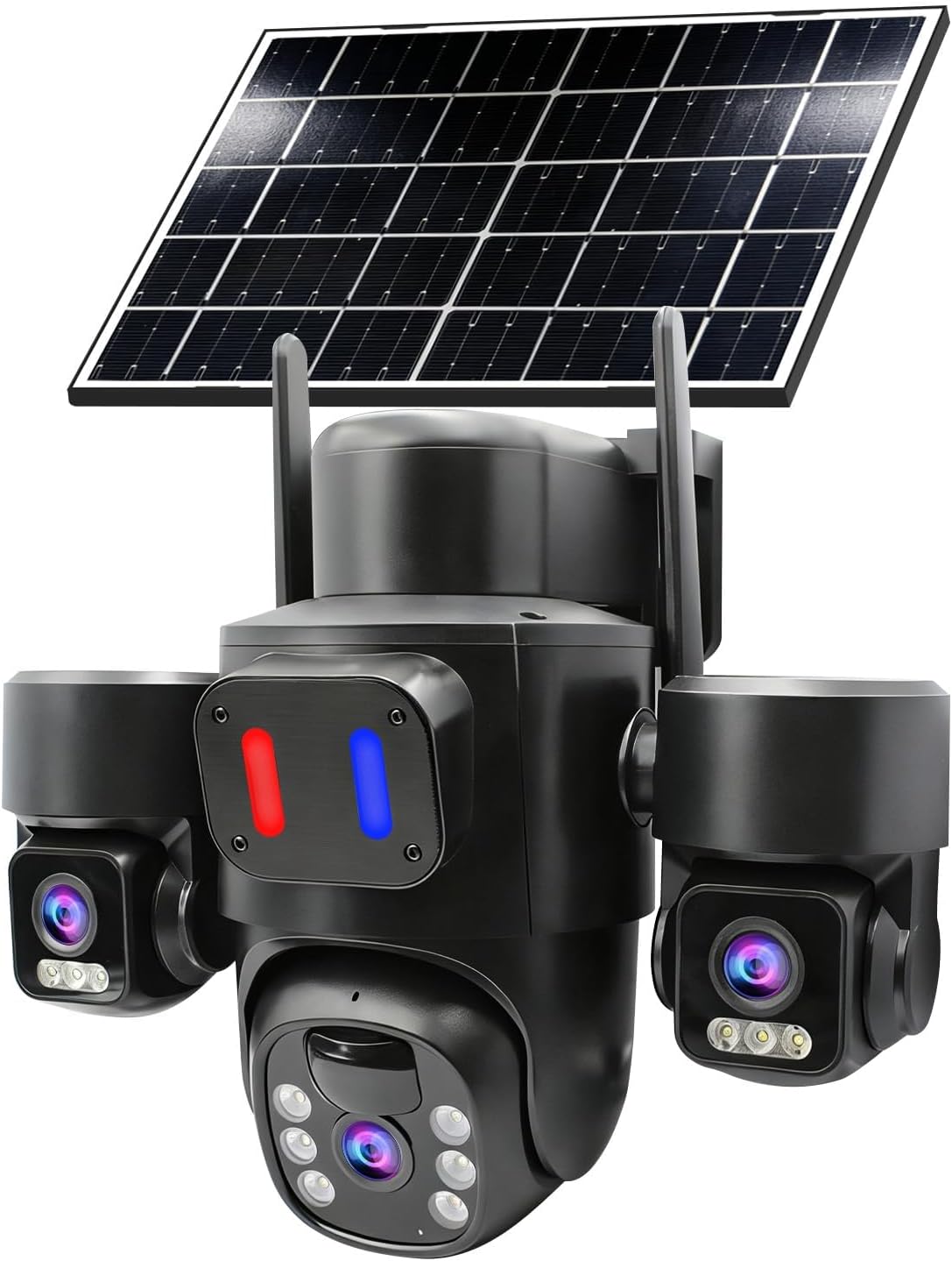 Home Yard Security Cameras - Outdoor Solar Security Camera with Triple-Lens