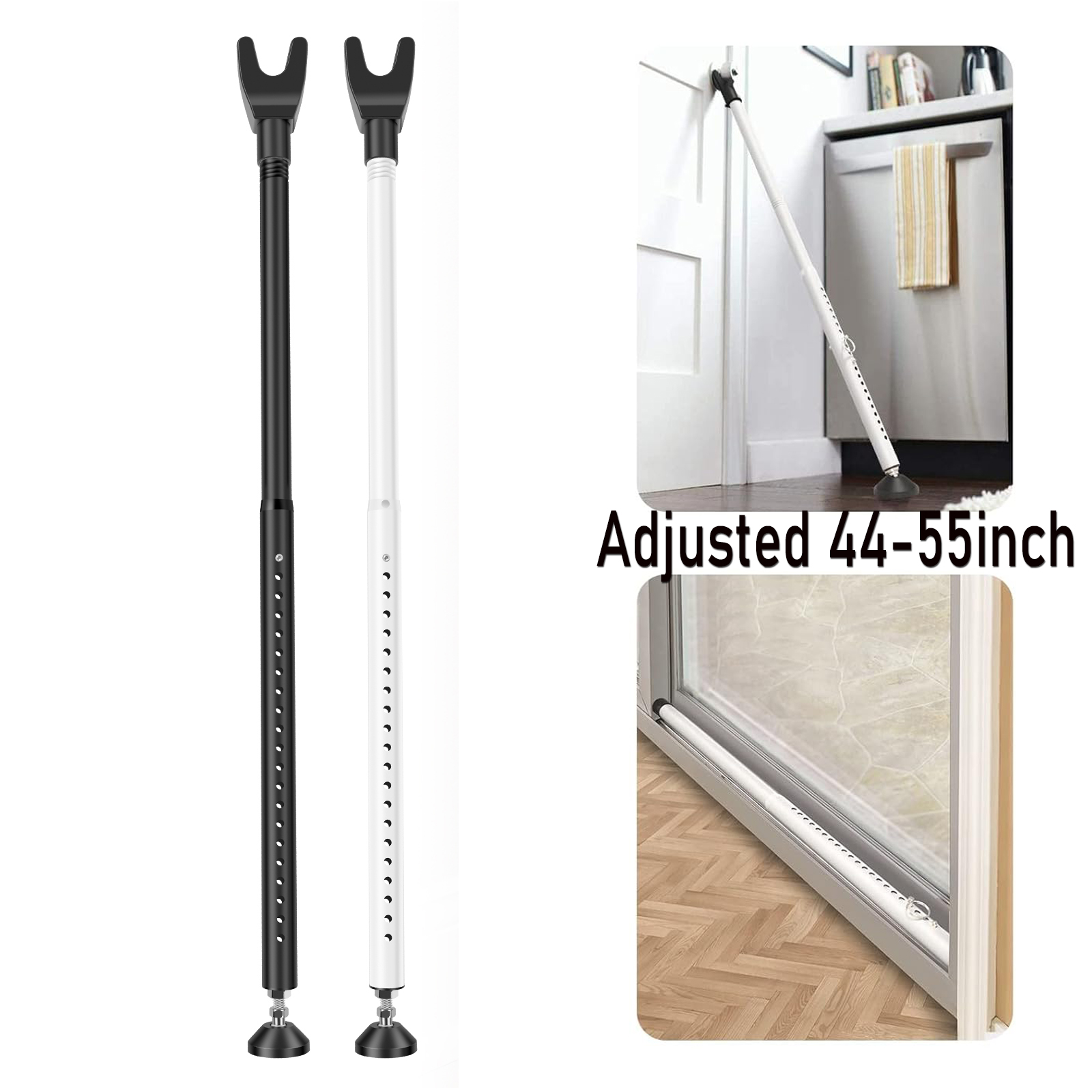 Home Security Bars - Door Security Bar Adjustable 44-55 Inch
