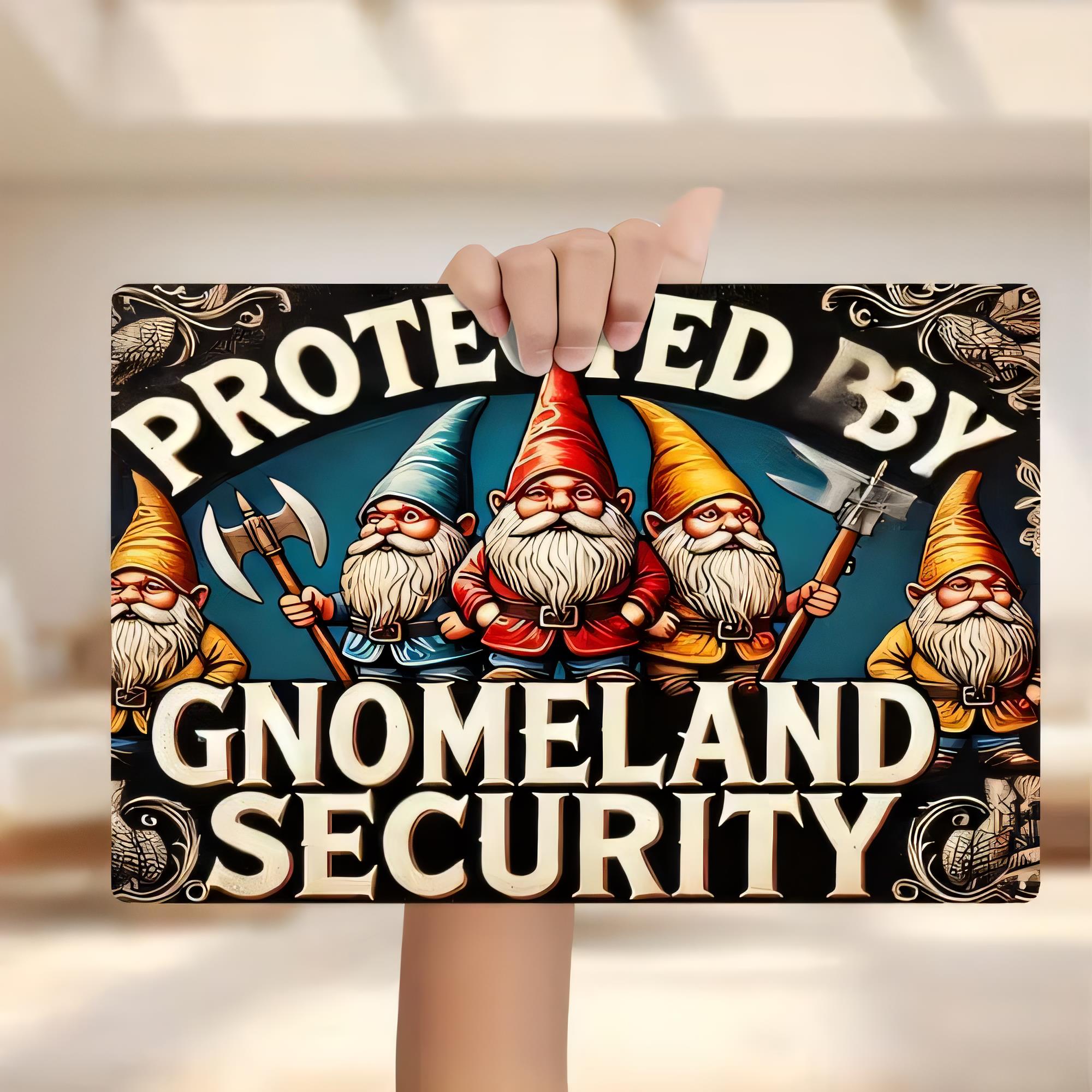 Tin Sign, Protected By Gnome L - огляд і ціна Home Security Bars
