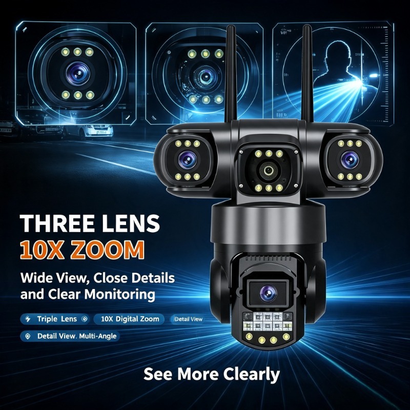 Outdoor Waterproof 3 Lens Secu - огляд і ціна Home Yard Security Cameras