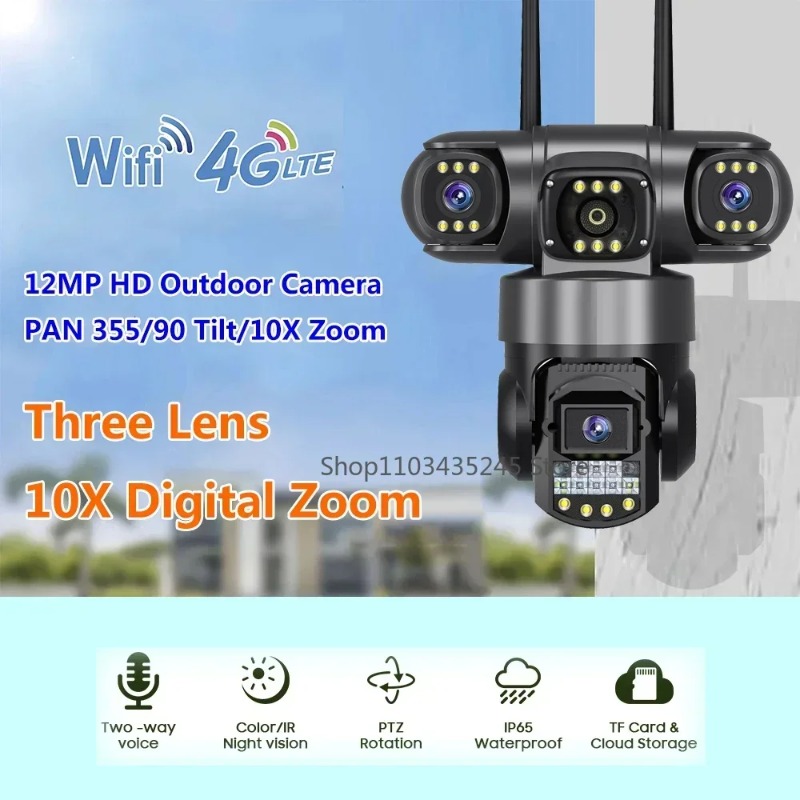 Outdoor Waterproof 3 Lens Secu - огляд і ціна Home Yard Security Cameras