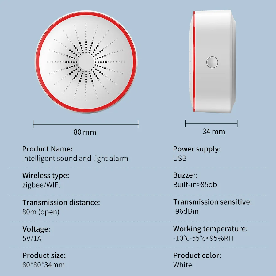 Tuya WiFi ZigBee Smart Alarm S - огляд і ціна Home Security Lights