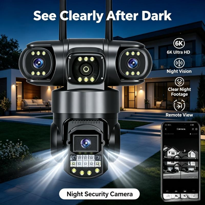 3-Lens 4G Wifi Surveillance Ca - огляд і ціна Home Yard Security Cameras