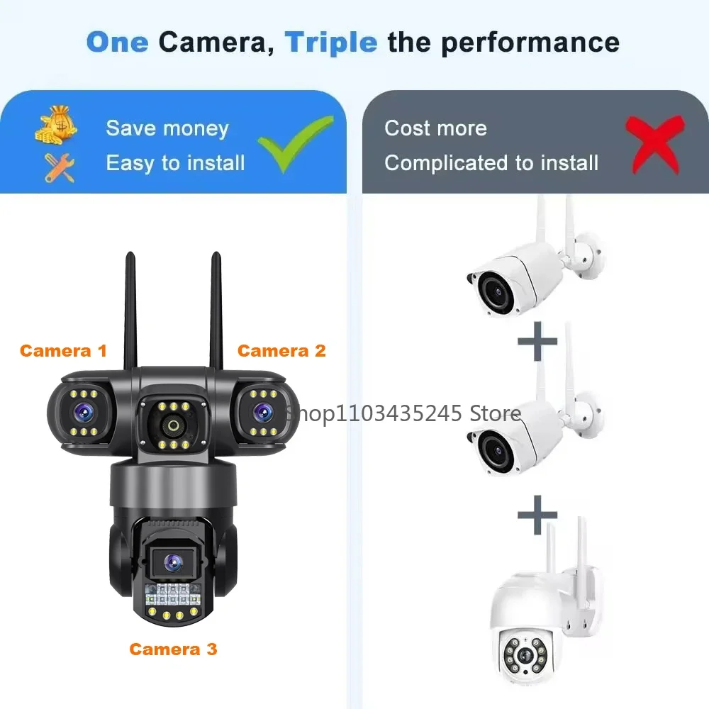 3-Lens 4G Wifi Surveillance Ca - огляд і ціна Home Yard Security Cameras