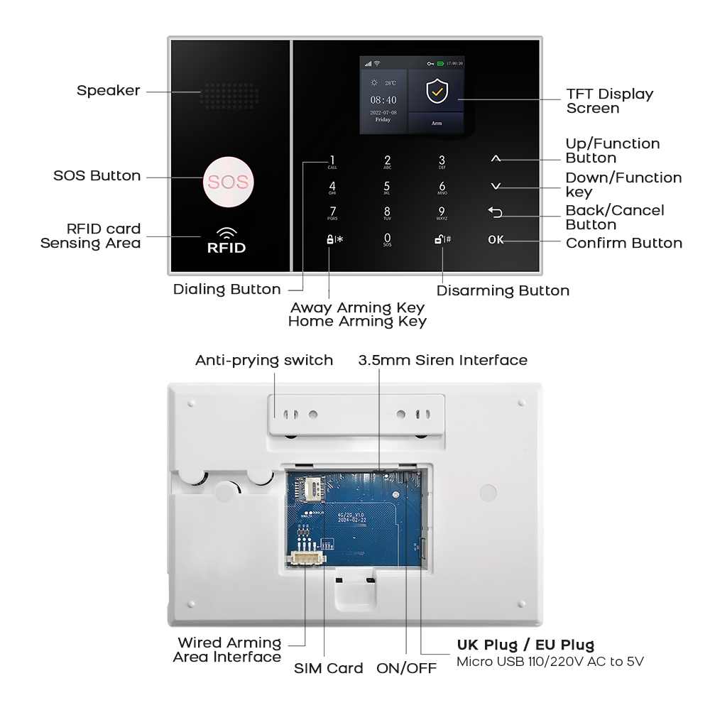 Smart Home Alarm System 4G WiF - огляд і ціна Home Security No Monthly Fee