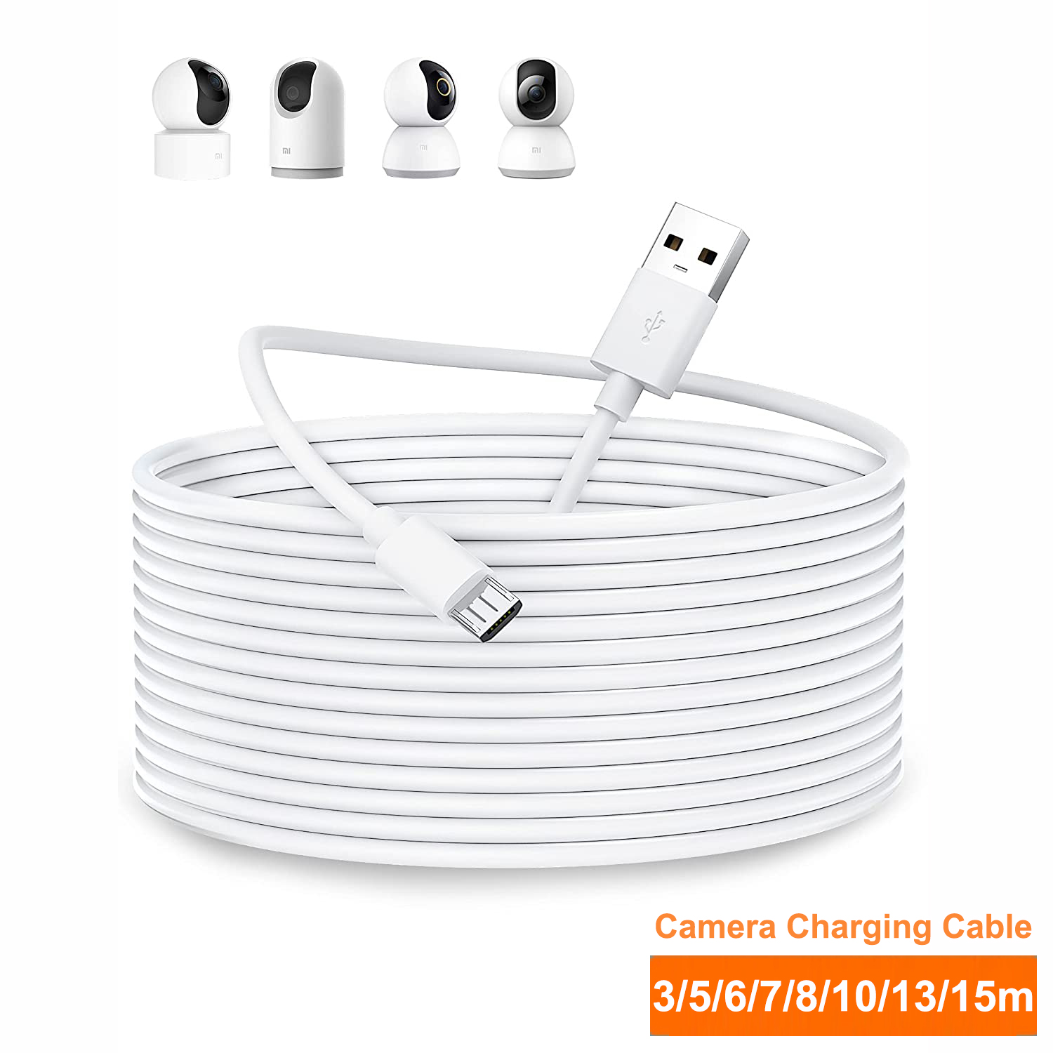 3~13m Micro USB Extension Cabl - огляд і ціна Home Security Camera Xiaomi