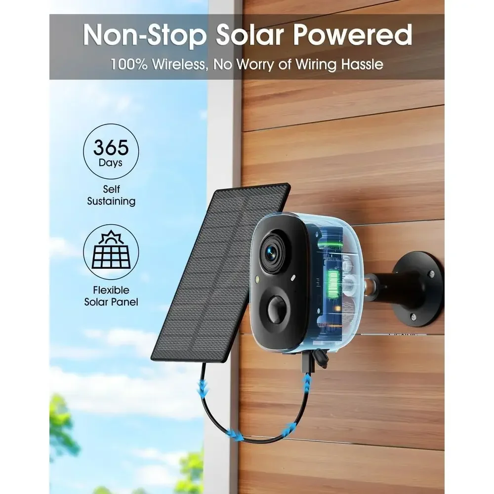2K Solar Security Cameras Wire - огляд і ціна Home Security No Monthly Fee